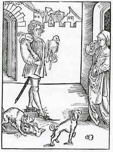 O tych, którzy robią wrzask, powtarzają plotki i robią inne rzeczy nieuczciwe i nieuczciwe w kościele Bożym, ilustracja z angielskiego przekładu Aleksandra Barclay